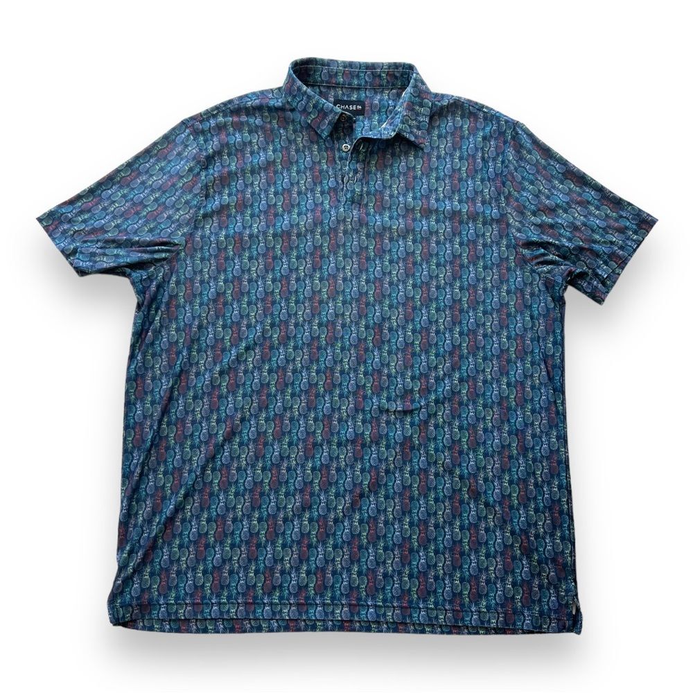 Chase 54 Men’s All Over Pineapple Print Performance Stretch Golf  Polo Size XL